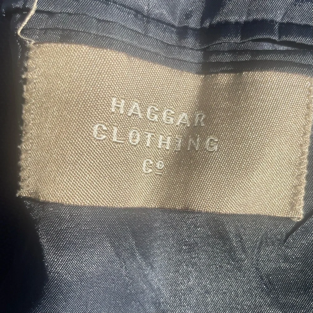 Haggar Men’s Navy Blazer With Gold Buttons 42L Sports Coat Jacket